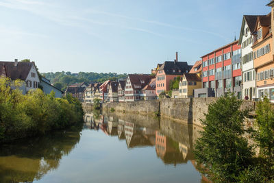 Reflection of buildings in water