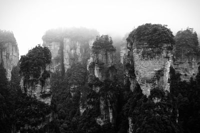 Rock formations at zhangjiajie national forest park