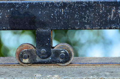 Wheel gate on green nature background