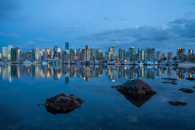 Reflection of buildings in water