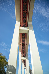 Low angle view of eiffel tower against sky