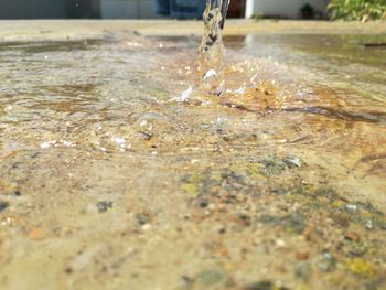 Close-up of water falling from fountain