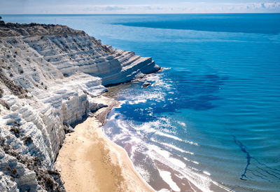 High angle view of beach