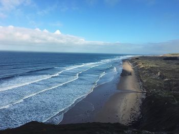 Scenic view of beach against sky