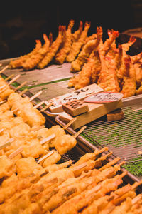 Close-up of meat on barbecue grill