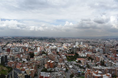 Aerial view of cityscape against sky