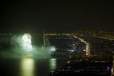 Illuminated city at night