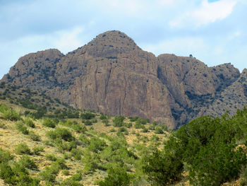 Scenic view of rocky mountains against sky