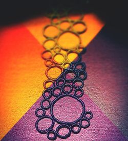 Close-up of multi colored table