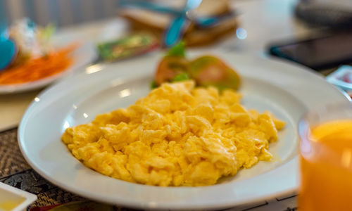 Close-up of meal served in plate
