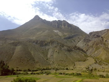 Scenic view of mountains against sky