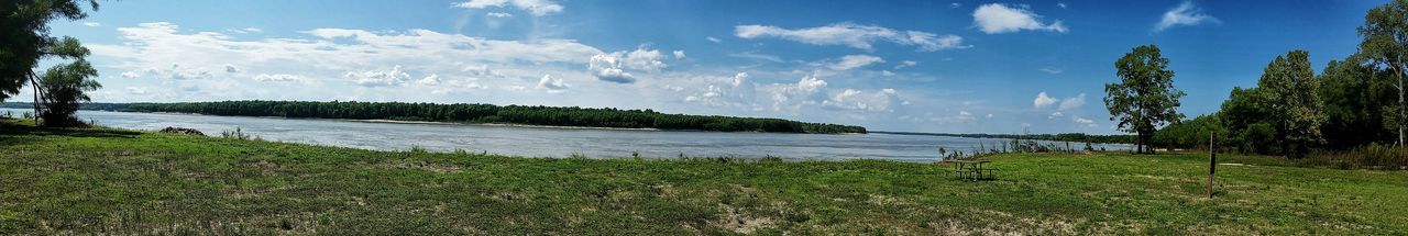 Scenic view of landscape against cloudy sky