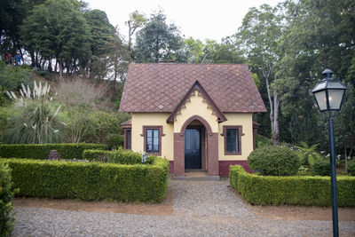 Building exterior with lawn in background