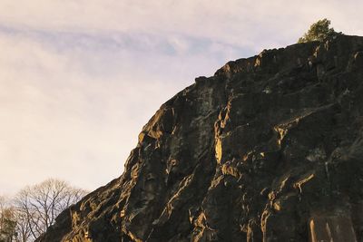 Low angle view of mountain against sky