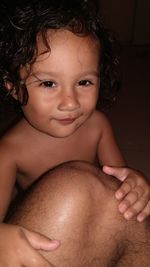 Close-up portrait of cute baby girl