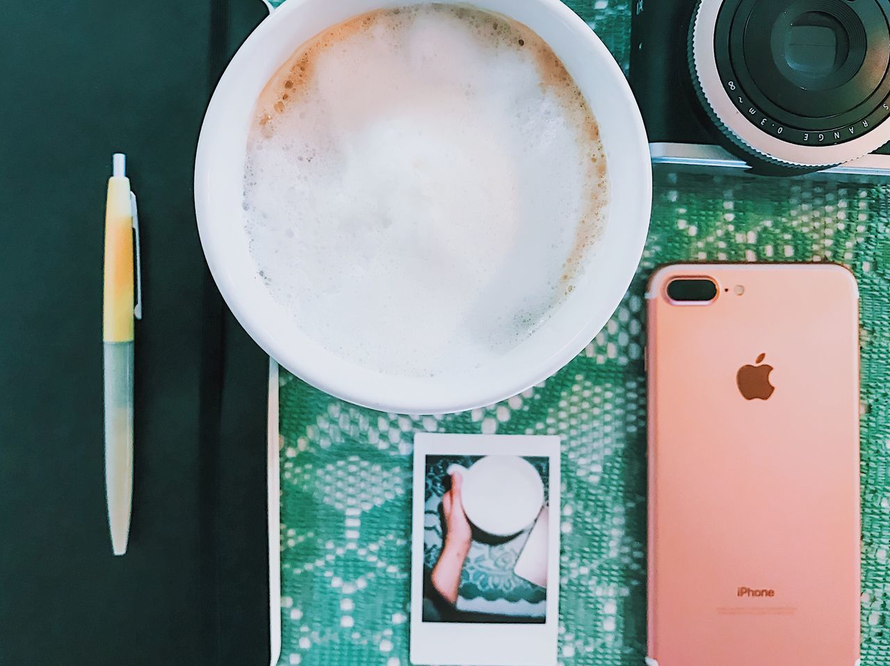 food and drink, coffee - drink, drink, coffee cup, directly above, table, indoors, no people, close-up, frothy drink, freshness, day