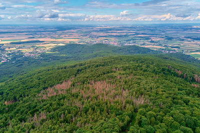 High angle view of landscape against sky