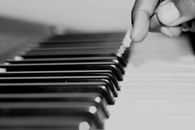 Close-up of piano keys