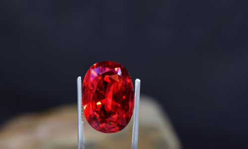 Close-up of red christmas lights