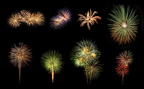 Firework display at night
