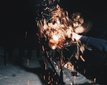 Illuminated lights at night