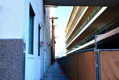 Narrow alley along buildings