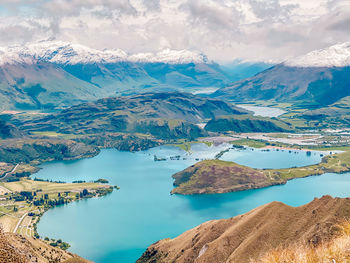 Beautiful lookout point to lake wanaka from roy peak 