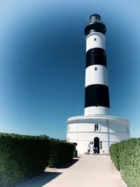 View of lighthouse against clear sky