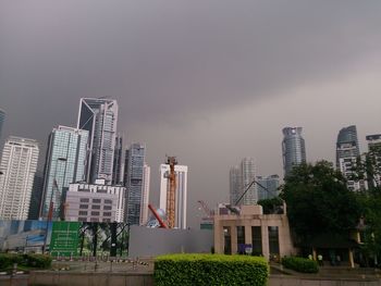 Cityscape against sky at night