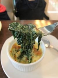 Close-up of salad in bowl on table