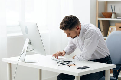 Man working at desk in office