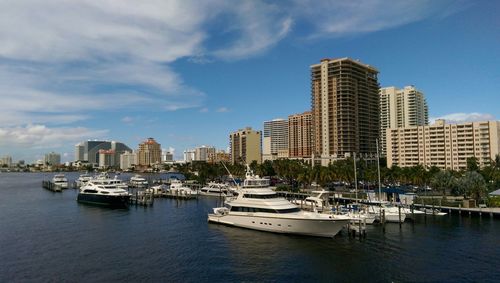 Boats in harbor