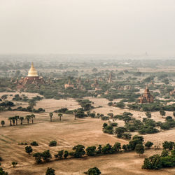 Temples on landscape at bagan archaeological zone