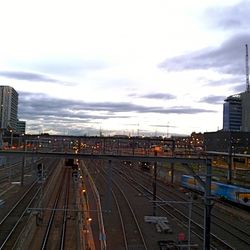 Railroad tracks against sky