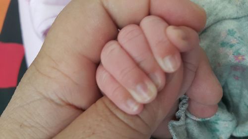 Close-up of baby hands