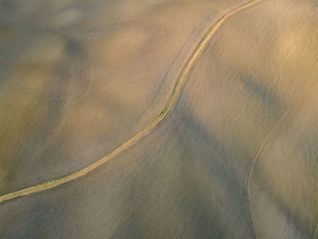 High angle view of road along landscape