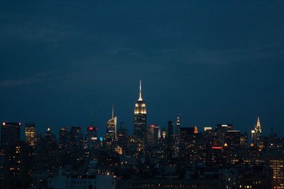 City lit up at night