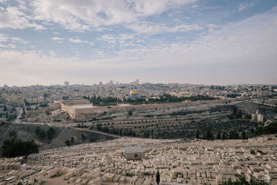 Aerial view of buildings in city