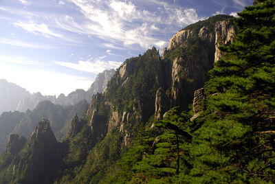 Panoramic view of mountains against sky