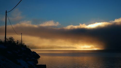 Scenic view of sea at sunset