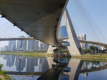 Low angle view of bridge over river