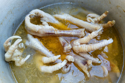 High angle view of food in bowl