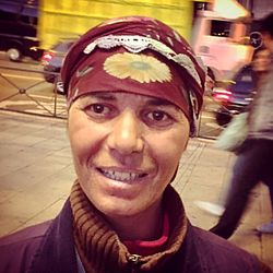 Portrait of man in city