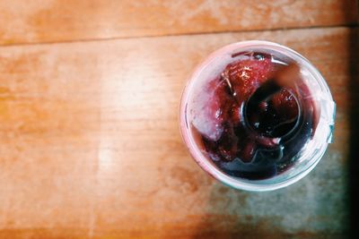 Close-up of cocktail in glass on table