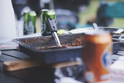 Close-up of food in kitchen