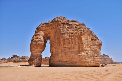 View of rock formations elephant rock in ula saudi arabia