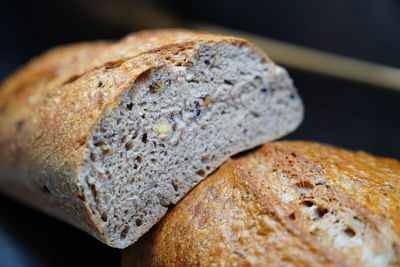 High angle view of bread on table