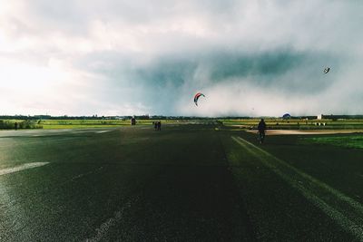 View of road against cloudy sky