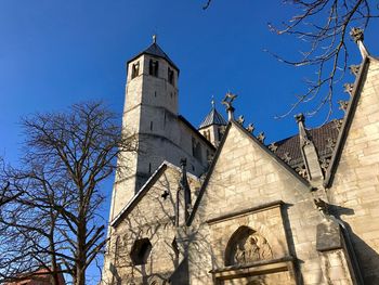 Low angle view of tower against sky