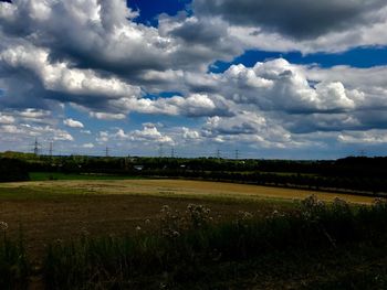 Scenic view of field against sky